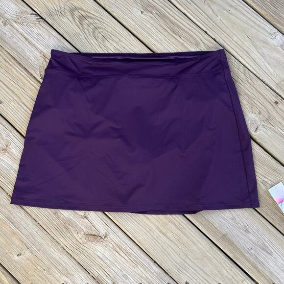 Lands' End Women's Dark Purple Active Mini Skirt Size 18L. NEW - Picture 1 of 6